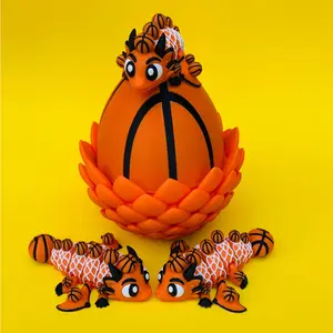 Basketball Dragon & Egg Book Nook Decor – Cute Fantasy Sports Dragon Display, Shelf and Desk Decoration, Unique Gift Idea For Him