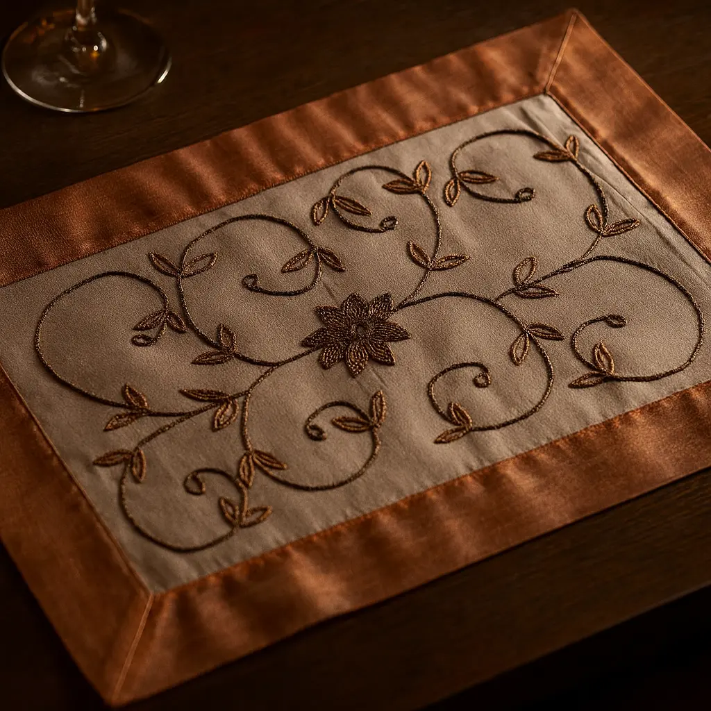 Copper Beaded Flower 14"x20" Placemat