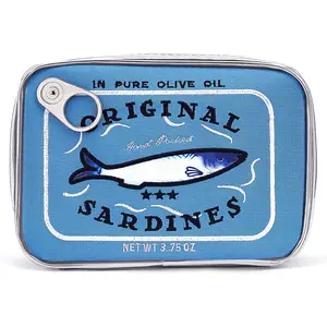 Canned Sardines Makeup Bag, Funny Sardine Tin Fish Cosmetic Bag, Creative Cute Makeup Bag Kawaii Pencil Case Pouch, Coquette Make up Pouch for Women
