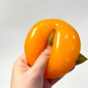 Orange Slush Ball Squeeze Fidget Toy, Soft Stretchy Squishy with Rich Playability, Cute Food-themed Stress Relief Gadget, Trendy Hobby Collectible & Creative Gift for All Toy Enthusiasts