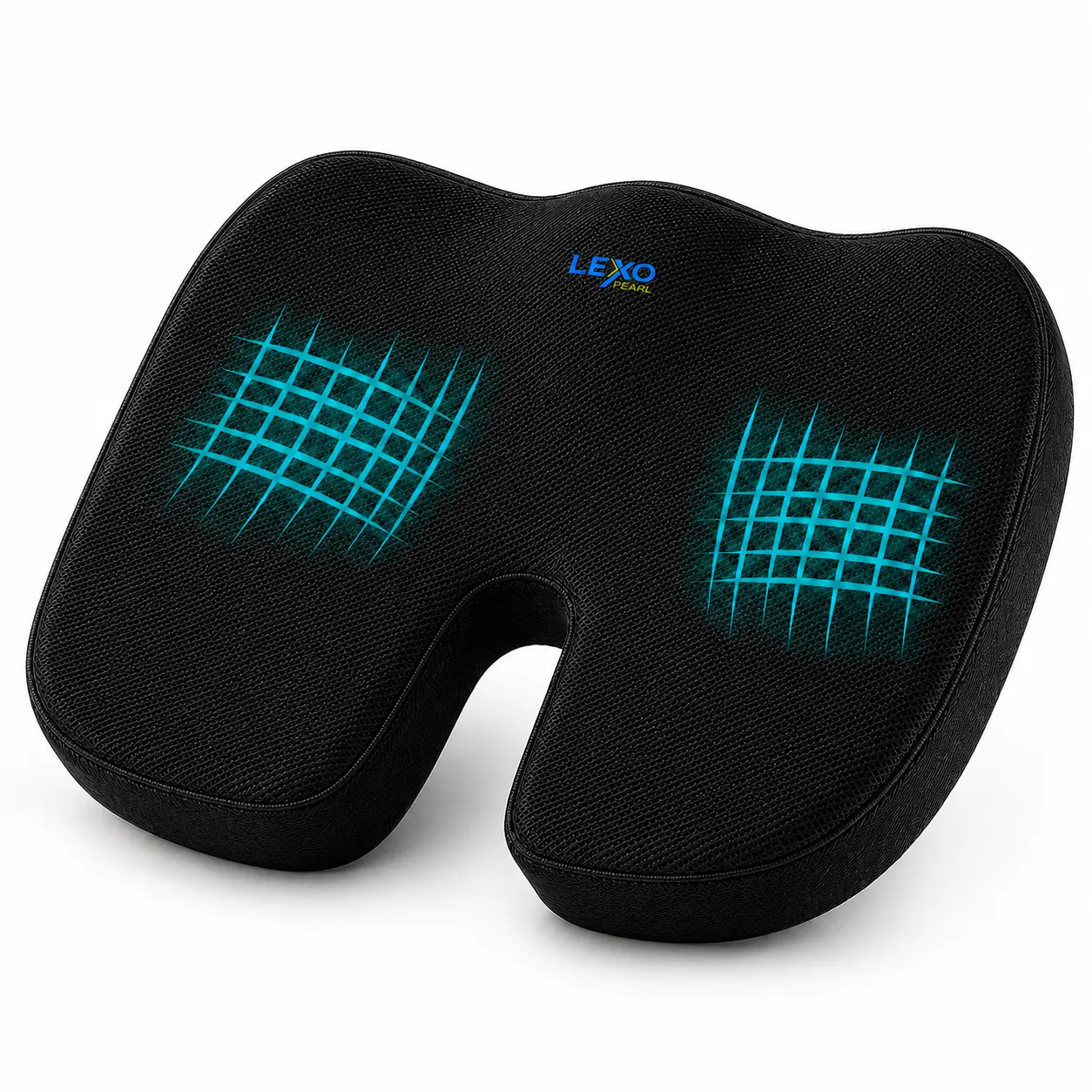 Lexo Pearl Memory Foam Seat Cushion for Office Chair U-Shaped Ergonomic Chair Pad with Back Support Ideal for Desk Chair Gaming Chair Office Desk Car Seat & Wheelchair Use