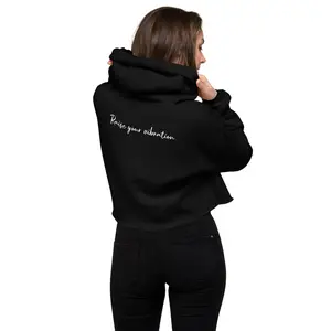 Raise Your Vibration Embroidered Crop Hoodie
