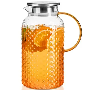 High Borosilicate Glass Water Bottle, Heat Resistant Up to 300°f, Transparent Teapot Tea Kettle for Hot & Cold Drinks, Camping, Hiking, Home Use
