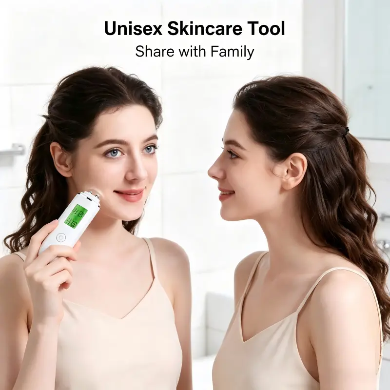 Smart Skin Hydration & Oil Level Detector, Household Facial Skin Tester Built‑in Fluorescent Agent Check Function, LCD Display Skin Analyzer for At‑Home Skin Care Routine