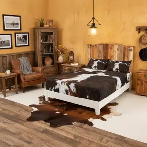 Cowhide Print Fitted Sheet,Cow Fur Pattern Theme Bedding Deep Pocket for Home Bedroom Decor,Maroon (1 Fitted Sheet ) No Flat Sheet