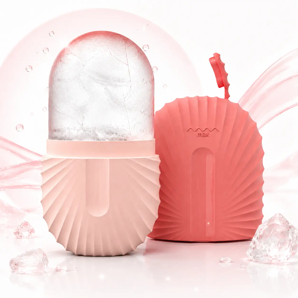 Refillable Ice Face Roller for Skincare, Portable Facial Cooling Massager with Protective Cover, Reusable Ice Mold for Face and Neck, At-Home Beauty Tool Lightweight  Gift