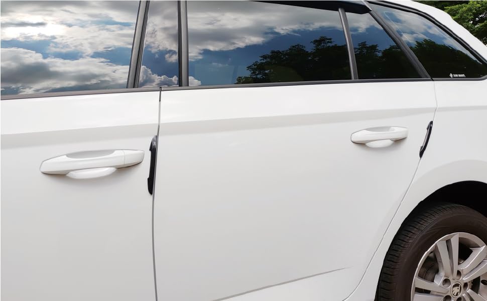 2PCS Car Door Edge Guards – Black Trim Protectors Prevent Scratches & Dents, Easy Install for Cars, SUVs & Trucks