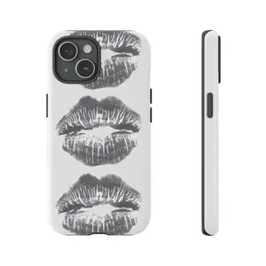 Trendy Y2K Kiss Tough Phone Case Suitable for IP 16 15 14 13 12 11 Pro Max 8, Luxury Phone Case, Tough Case