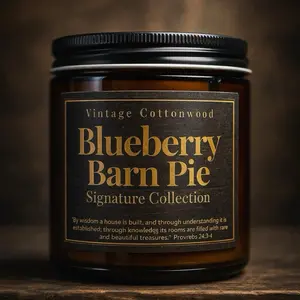 Blueberry Barn Pie Candle | stron Scented Luxury Candle| Farmhouse Cozy Home Fragrance