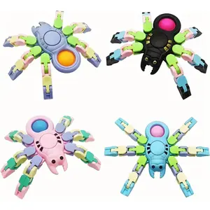 Fidget Toys for Young studentand Adults,4 Pcs Transformable Fidget Spinners for Boys Girls, Easter Basket Stuffers Pop Sensory Fidget Spider, Fingertip Gyros for ADHD Autism Young studentGifts
