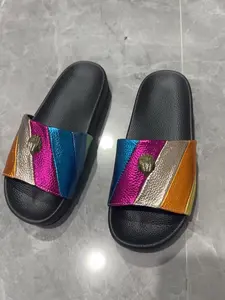 Thick Sole Open Toe Seven Colors Eagle Head Outdoor Flat Sandals, Summer New European Style Casual Versatile Lightweight Women's Shoes