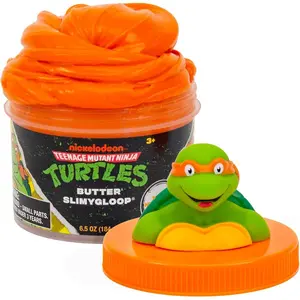 Teenage Mutant Ninja Turtles® Michelangelo Butter SLIMYGLOOP – Nunchuck Nachos Scent, 8 oz. Jar, Scented Butter Slime, Great Ninja Turtles Toys, TMNT Merch & Collectibles, Slime for Kids 3-5