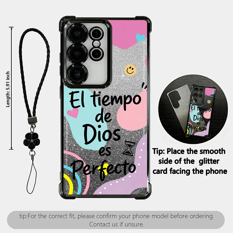 God's Divine Timing El Tiempo de Dios Aesthetic Pastel Crystal Clear Shockproof Phone Case with Reinforced Corner Protection for Samsung S25/S24/S23/S22/21/20 ULTRA iPhone 17/16/15/14/13/12/11/pro/max/plus,Summervibes summerwins 985