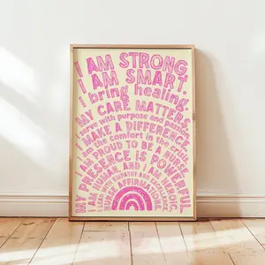 Nurse Daily Affirmations Wall Art | Inspirational Positive Quote Poster, Nurse Appreciation Gift, Motivational Office Decor, Room Decor, Unframed