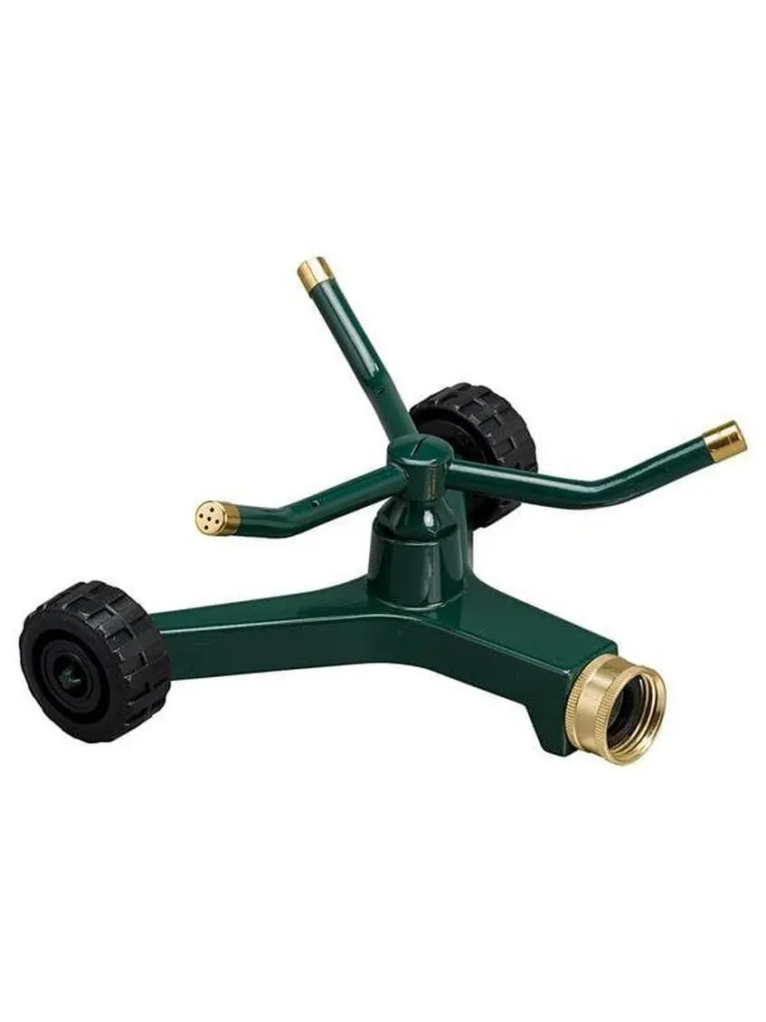 Orbit Irrigation Products 3-Arm Metal Rotary Sprinkler (117525766, 58257N) - 0.88 lbs, 24' Diameter, Full-Circle Coverage for Medium Lawn Areas