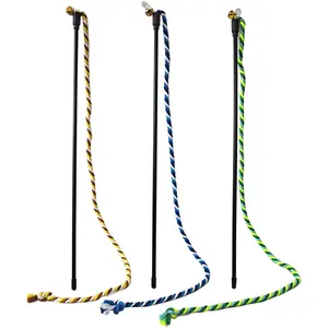 Wand Toys, 3 count String Kitten Toys Colorful  Rope Kitten Stick Kitty Teaser Wand Interactive  Toys for Indoor Playing