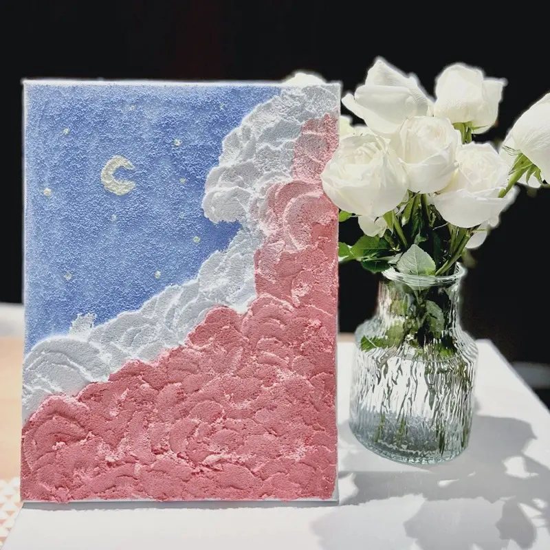 DIY Texture Painting Materials, Hand Painted Oil Painting, DIY Wall Art Decor with A Full Set of Tools as Valentine's Day Gift for Girlfriend Boyfriend
