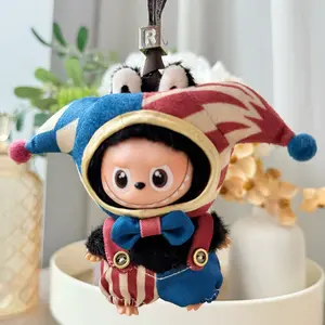 Suitable For 10cm 4.0 Labubu Clothing Accessories Cute Clown Three Piece Set Pendant 4th Generation Labubu Doll Accessories