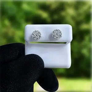 Classic Flower Studs S925 Silver Moissanite Earring Passing Diamond Tester