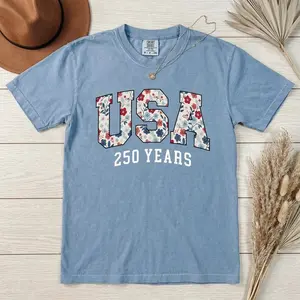 Comfort Colors Happy 250th Birthday USA Tshirt, America 250th Anniversary Semiquincentennial Gift USA 250 T-shirt Independence Day 4th Of July