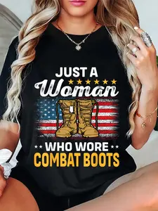 100% Cotton Female Veteran Boot For Veteran Women And Veteran Mom T-Shirt