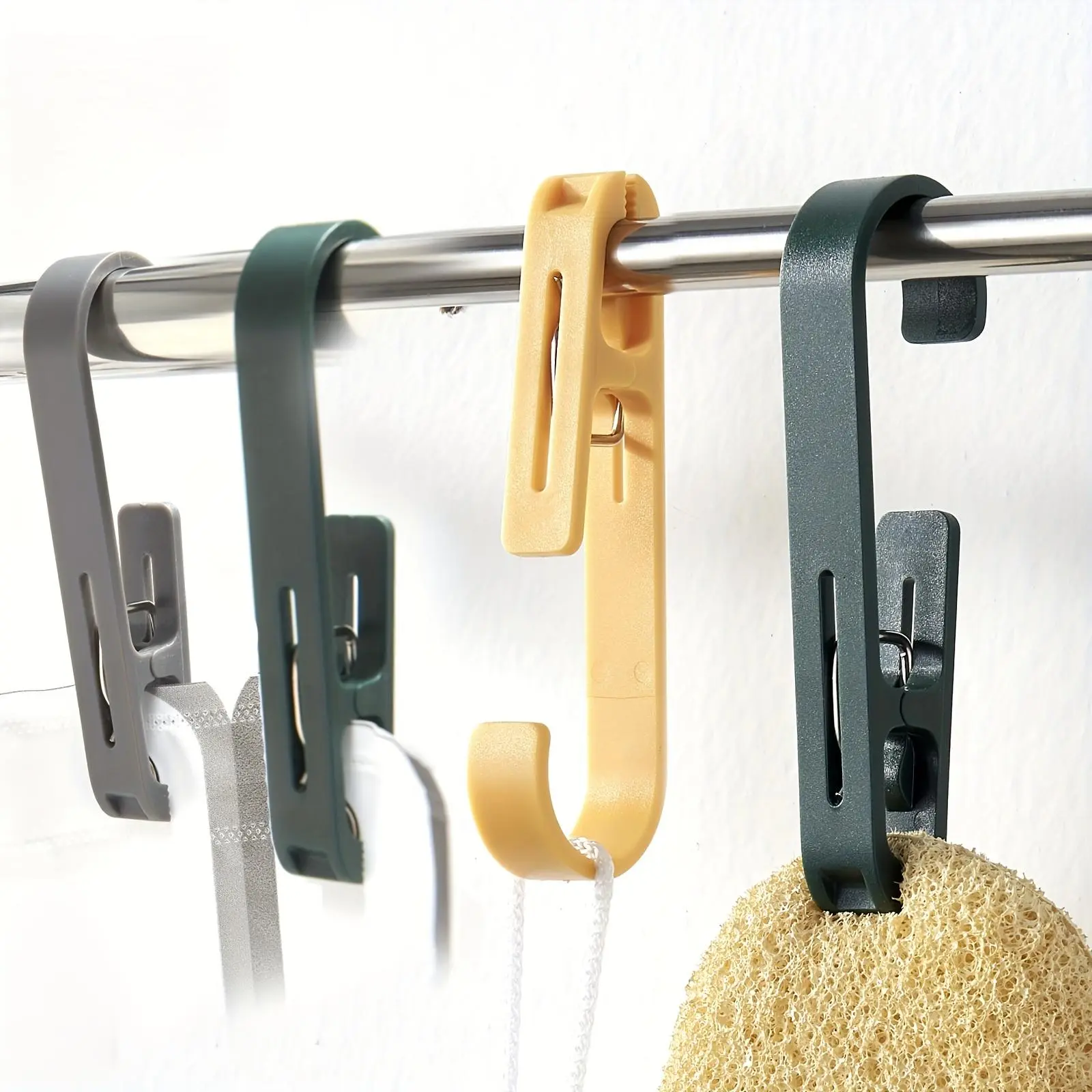 Large Laundry Clothes Pins Towel Clips, Multipurpose Clothes Clip Hook, Strong Plastic Clothes Hanger. S Hook for Clothing Store Home Office & Workshop, Clothes Pins