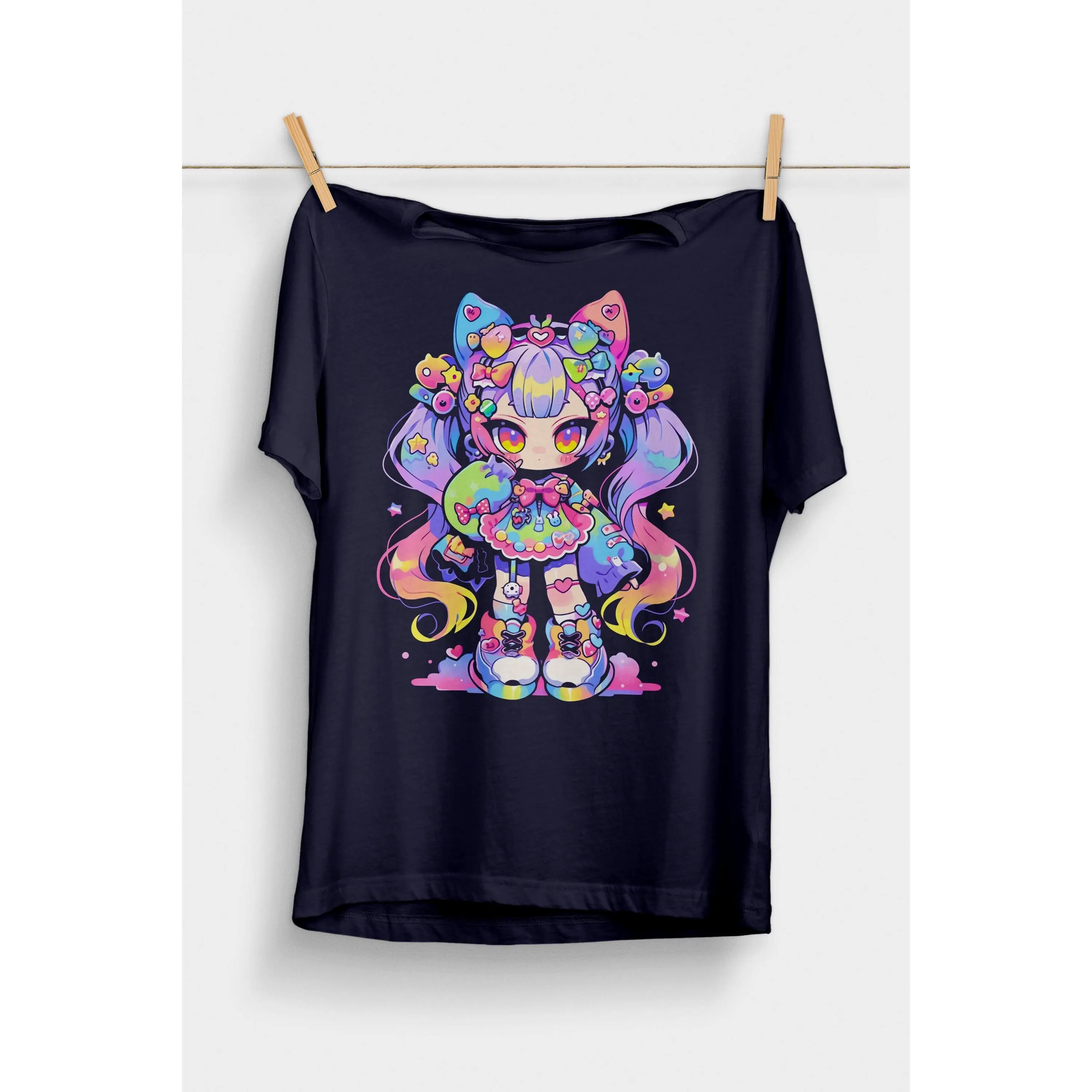 Kawaii Chibi Girl T-Shirt * Decora Kei Clothing * Kawaii Shirt * Harajuku Streetwear Japan Aesthetic * Japanese Anime