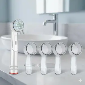 Oral B Electric Toothbrush Travel Case Kit: 4 Replacement Brush Heads, Portable Charging Case, Waterproof Storage for Smart Series - Essential Oral Care Accessories, Oral Care Tools