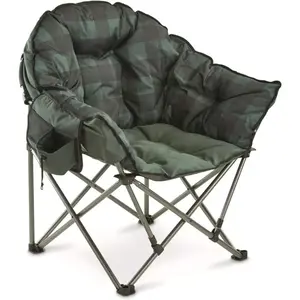 US Club Camping Chair, Oversized, Portable, Folding with Padded Seats,Portable Folding Padded Camp Chair