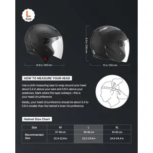 VEVOR Motorcycle Helmet, 3/4 Open Face, Adult Motocross Dirt Bike Helmet with Clear Visor, Comfortable Motorbike Racing Street with Detachable Liner for Men Women, DOT Approved, (Matte Black, L)