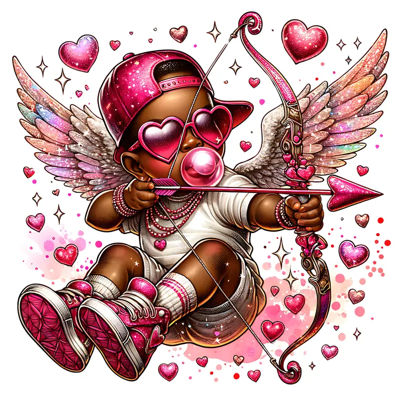 Cupid Arrow Bubblegum DTF Transfer – Valentine’s Day Direct To Film Heat Transfer Print