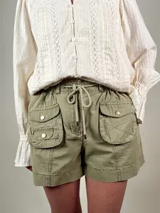 Washed Twill Cargo Shorts