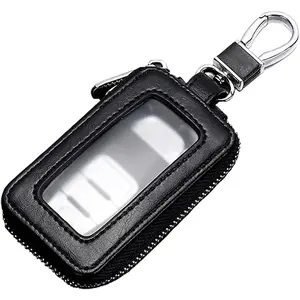 Premium Car Key Fob Case Genuine Leather Car Smart Key fob Holder Car Remote Keychain Bag Universal