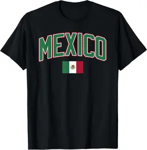 100% Cotton Unisex Mexico Flag Mexican Hispanic Siesta Pride Vintage T-Shirt Men's Women's Vintage Gaphic Casual Tshirt