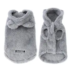 Classic Soft Fleece Pet Dog Clothes Cute Hoodie Coat For Small Medium Dogs Cats Autumn Winter Puppy Hooded Jacket Sweater Pug Apparel