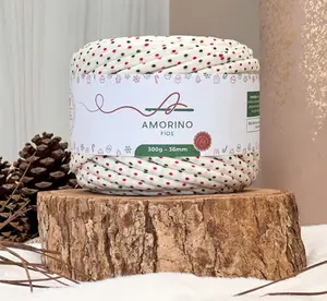 Amorino Fios Premium T-Shirt Yarn - Christmas Polka Dots