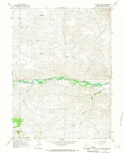 Antelope Wash Wyoming USGS Topographic Quadrangle Map, 1964, 1:24000