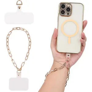 Phone Wrist Strap, Detachable Cellphone Lanyard Hands-Free Wristlet Bracelet Adjustable Phone Charm Grip Accessory for Women  14 Pro Max/ 13 Pro Max/ 12 Pro Max(Crude  Chain)