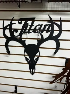 Personalized Metal Bow Holder: Deer Skull Hunter Gift