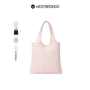 WESTBRONCO 2026 Trendy Laptop Bag Puffer Tote Bag Quilted Hobo Spring Trendy Fashion Shoulder Women Bag Handbag for School Gym Travel Ladies Purse Nylon Fabric eco friendly Work Bag gift for her