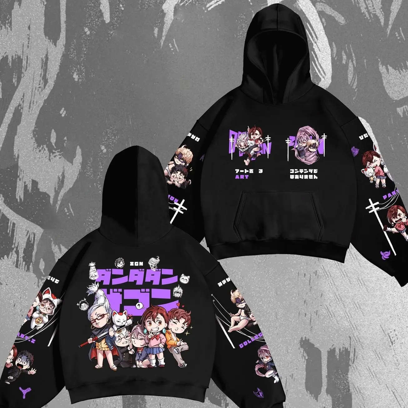 Dandadan Hoodie – Momo Ayase & Okarun Anime Hoodie – Turbo Granny Funny Cute Streetwear Pullover L