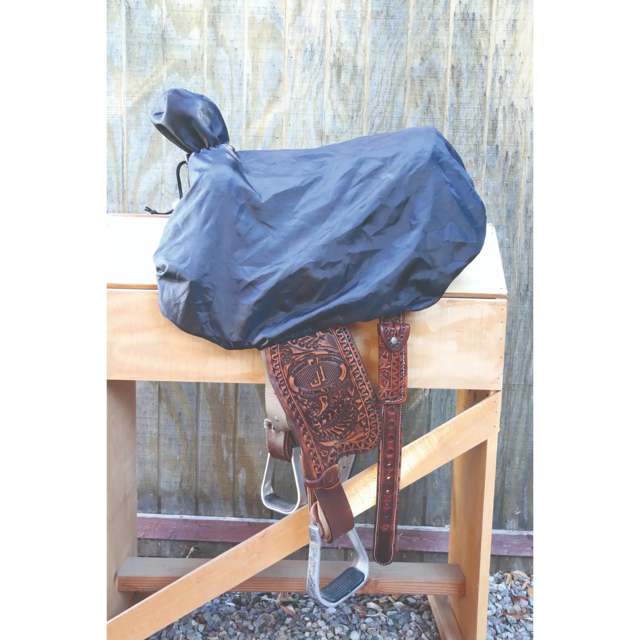 Professional's Choice Black Western Saddle Cover HA-917-BLA - 420 Denier Durable Fabric with Carrying Tote