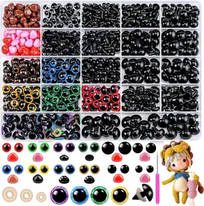 1100PCS Safety Eyes and Noses, Amigurumi Safety Eyes for Crocheting, Colorful Doll Crochet Eyes with Washers for Plush Animal, Crochet Toy, Stuffed Doll and Teddy Bear (Various Sizes)