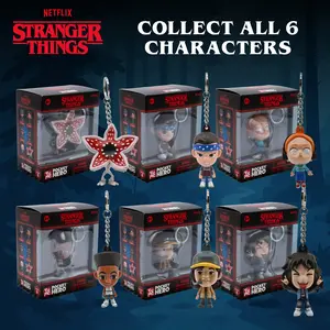 Netflix Official Stranger Things 3D Keychain, Eleven Dustin Demogorgon Eddie, Aesthetic Backpack Charm, 80s Retro Merch, Adult Collectible Gift