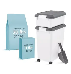 IRIS Airtight Pet Food Container 41 lb Dog & Cat Food Storage Bin Scoop
