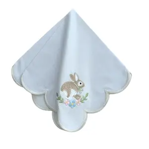 Bunny Garden Embroidered Napkin