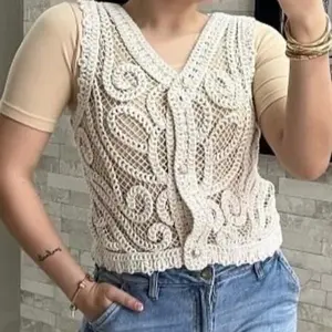 Crochet vest Womenswear Tops Comfort Sleeveless