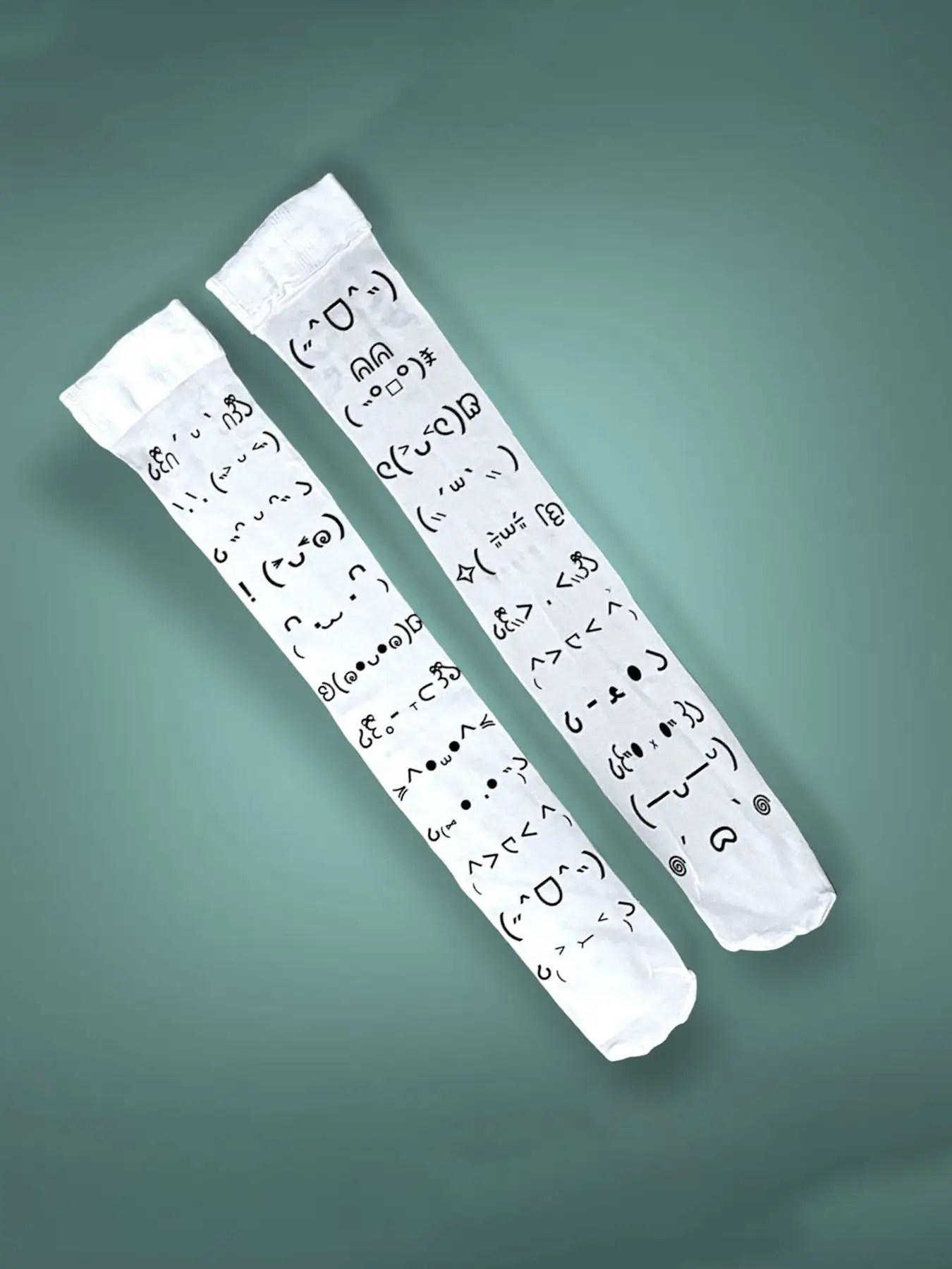 Y2K Style Emoji Pattern over Knee Socks, Cute and Trendy Must-Have Women's Fashion Accessories, Perfect for