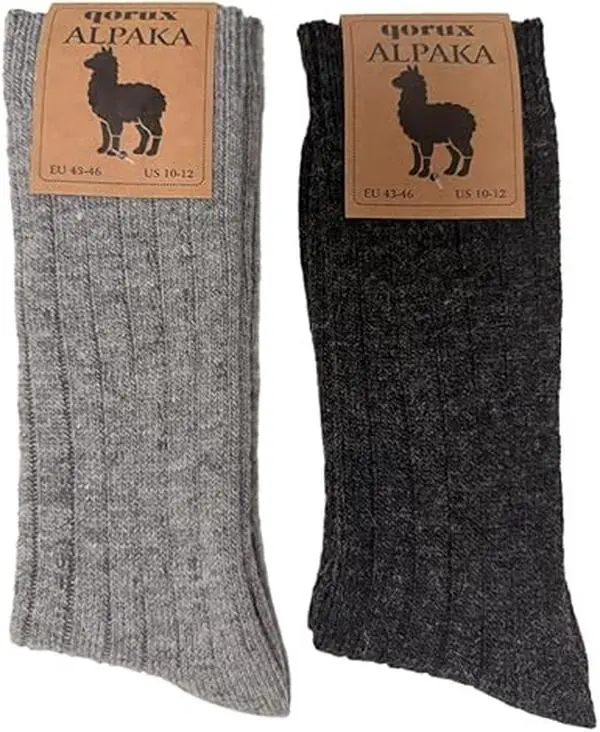 Alpaca Wool Thermal Winter Socks, Thin Unisex Cold Weather Socks, 2-Pair & 4-Pair Alpaca Wool Thermal Winter Socks, Thin Unisex Cold Weather Socks, 2-Pair & 4-Pair