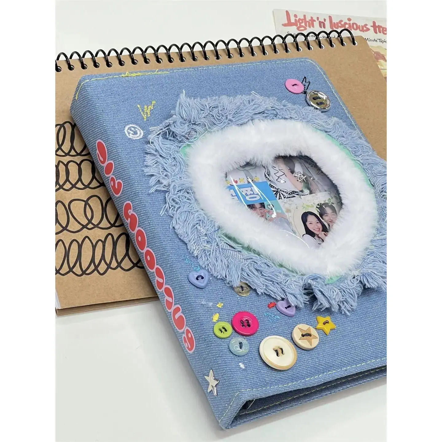 Denim Heart Binder A5 Photocard Collect Book Kpop Loose-Leaf Storage Book Album